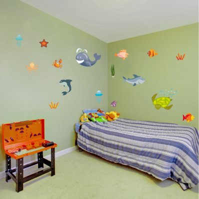 Kit Autocolante decorativo infantil océanos