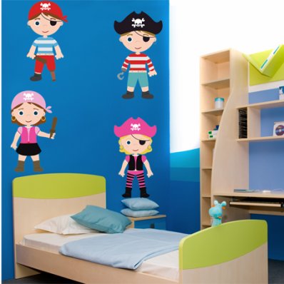 Kit Autocolante decorativo infantil piratas