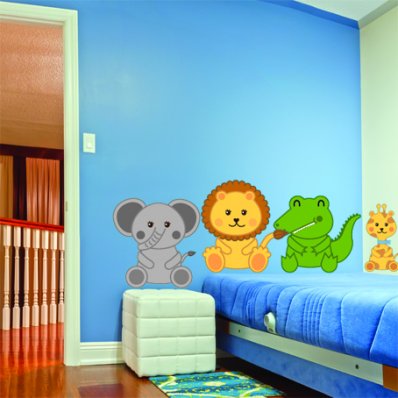 Autocollant Stickers enfant kit 4 animaux