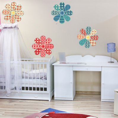 Autocollant Stickers enfant kit 4 fleurs