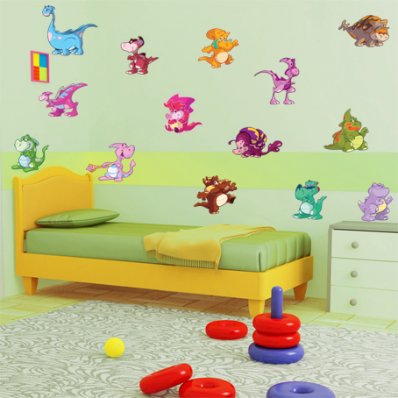 Autocollant Stickers enfant kit 16 bebe dinosaure