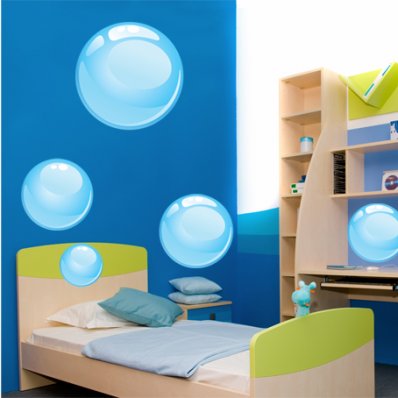 Autocollant Stickers enfant kit 5 bulles d ' eau