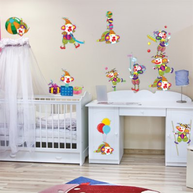 Autocollant Stickers enfant kit 13 clown