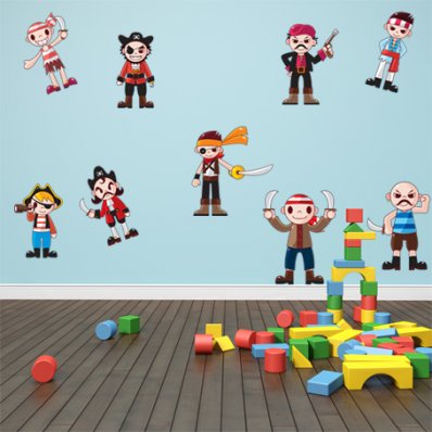 Autocollant Stickers enfant kit 9 pirates