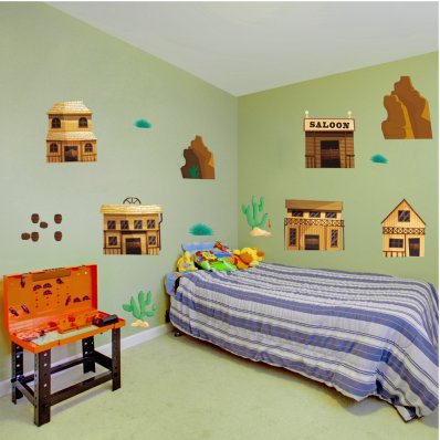 Autocollant Stickers enfant paysage western