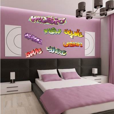 Kit Vinilo decorativo  7 graffitis