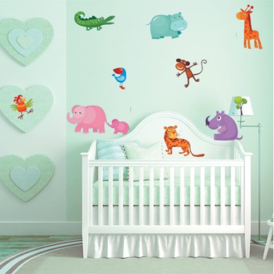 Kit Vinilo decorativo infantil 11 animales