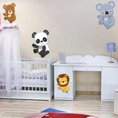 Kit Vinilo decorativo infantil 4 animales