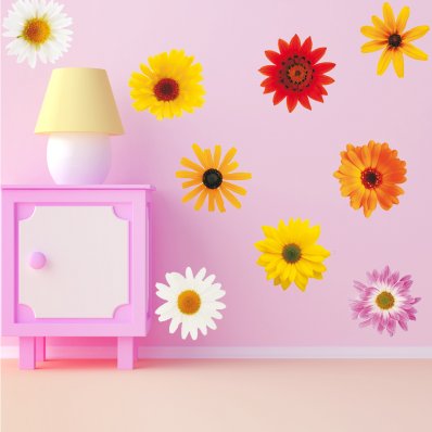 Kit Vinilo decorativo infantil 9 flores