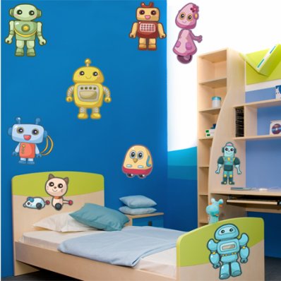 Kit Vinilo decorativo infantil 9 robots