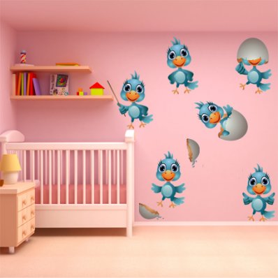 Kit Vinilo decorativo infantil aves