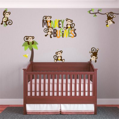 Kit Vinilo decorativo infantil monos