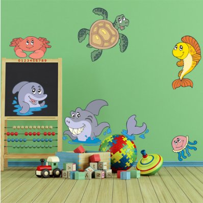 Kit Vinilo decorativo infantil océano