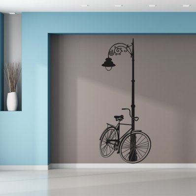 Lamppost Bike Wall Stickers