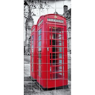 London Phone Box - Tiles Wall Stickers