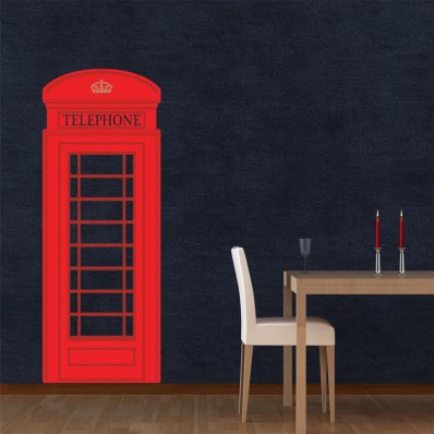 London Phone Box Wall Stickers