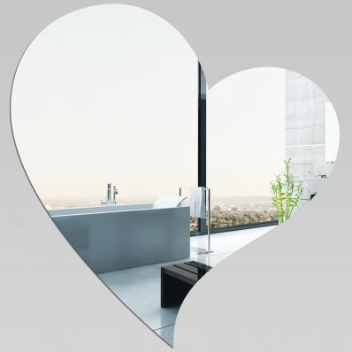 Miroir Acrylique Plexiglass Grand Coeur