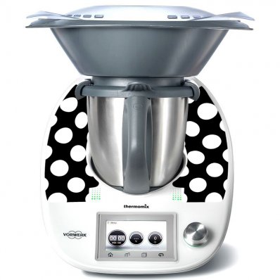 Naklejka Thermomix TM 5 - Kropki Black&White