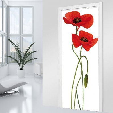 Poppies Door Stickers