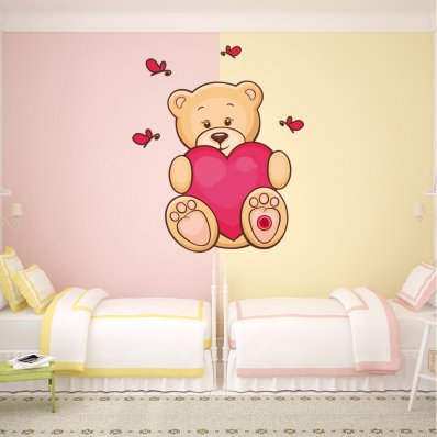 Sticker Pentru Copii Ursulet Inima Mare