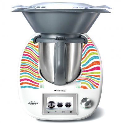 Sticker Thermomix TM 5 cu Dungi Multicolore