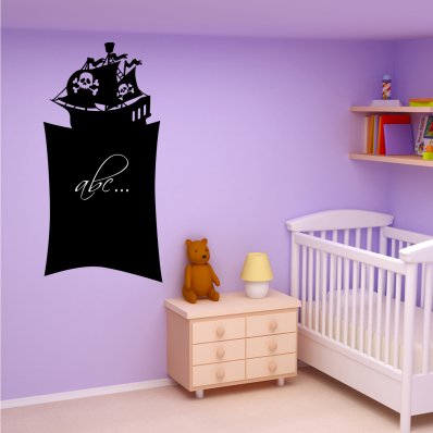 Stickers ardoise bateau pirate