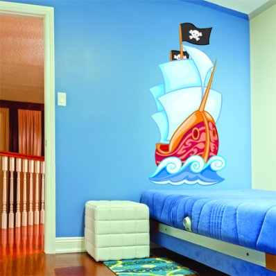 Autocollant Stickers enfant bateau pirate