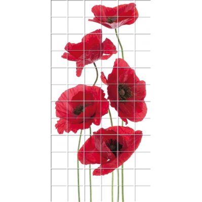 Stickers carrelage coquelicot