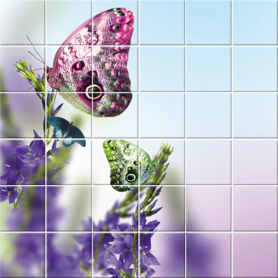 Stickers carrelage fleurs papillons