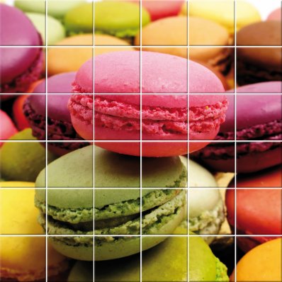 Stickers carrelage macarons