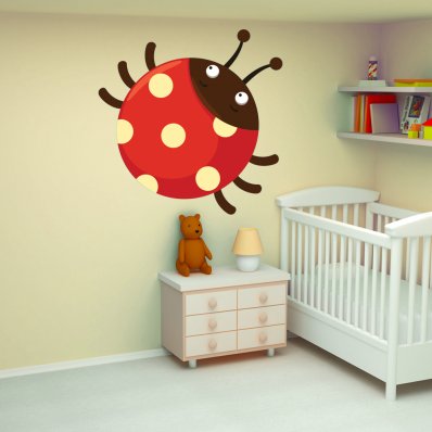 Autocollant Stickers enfant coccinelle