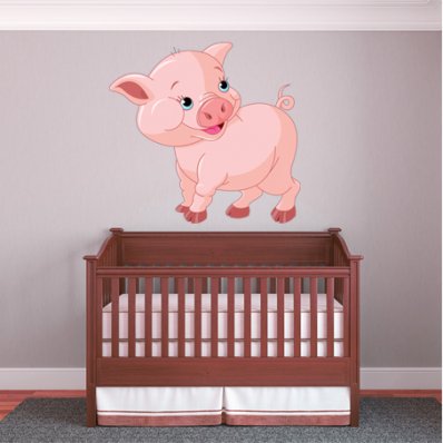 Autocollant Stickers enfant  cochon