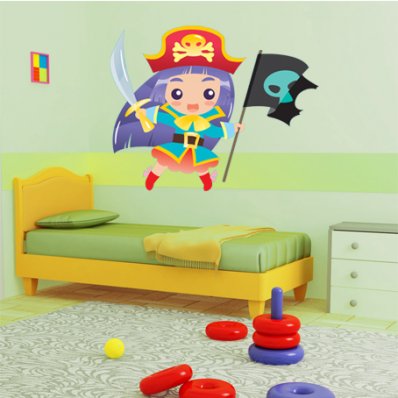 Autocollant Stickers fille pirate