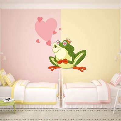 Autocollant Stickers enfant grenouille amoureuse