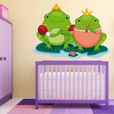 Autocollant Stickers enfant grenouille princesse 