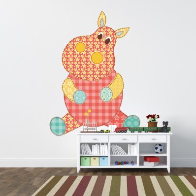 Autocollant Stickers enfant hippopotame