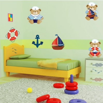 Autocollant Stickers enfant kit 3 oursons