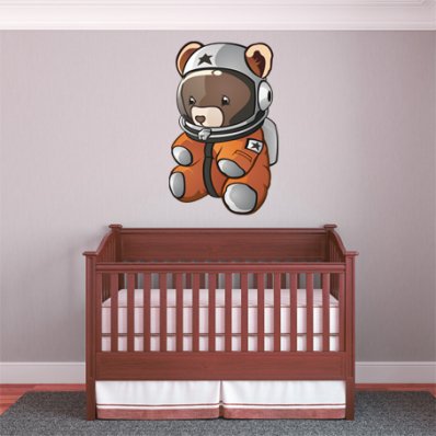 Autocollant Stickers enfant ourson spatial