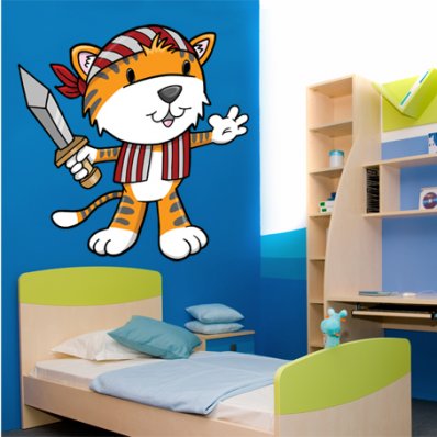 Autocollant stickers enfants tigre pirates