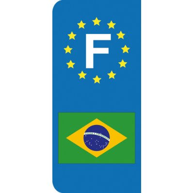 Brésil Brazil drapeau autocollant plaque