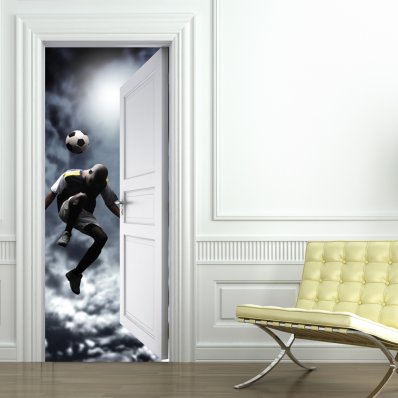 Sticker Porte Trompe-l'œil Cinéma 80x200cm - Vinyle Autocollant, Facile à Poser Et Retirer, Décoration Salon Ou Chambre