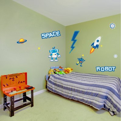 Autocollant Stickers enfant robot espace