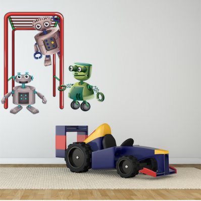 Autocollant Stickers enfant robot sportif