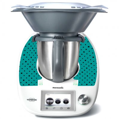 Stickers Thermomix TM5 Turquoise a pois