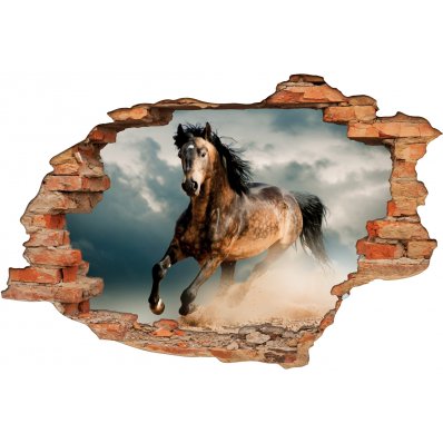 Stickers Trompe l'oeil 3D cheval