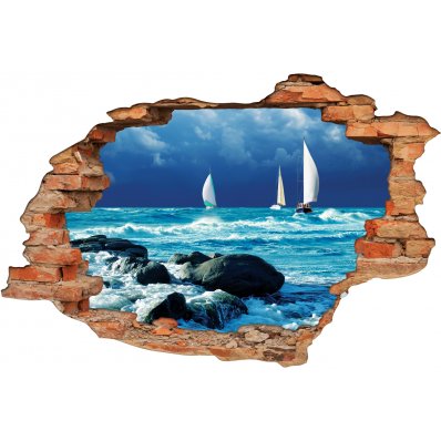 Stickers Trompe l'oeil 3D mer