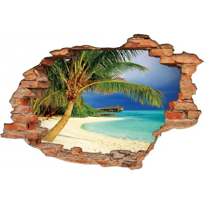 Stickers Trompe l'oeil 3D plage