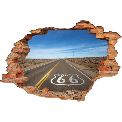 Stickers Trompe l'oeil 3D Route 66