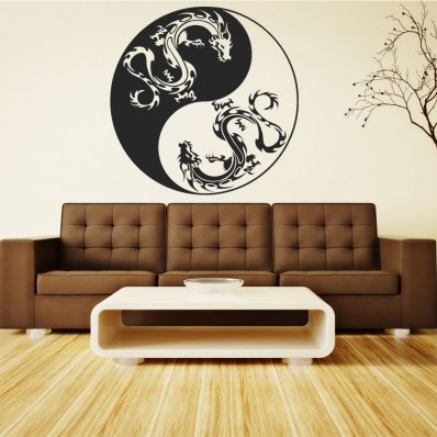 Stickers ying yang dragon