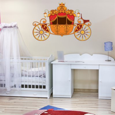 Vinilo infantil Princesa carro